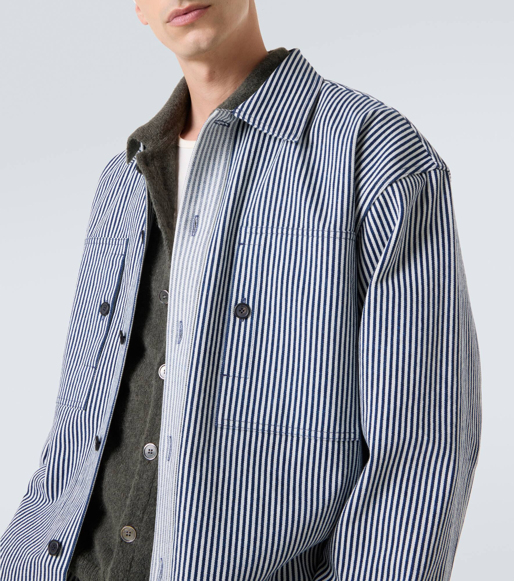 Striped cotton overshirt - 5
