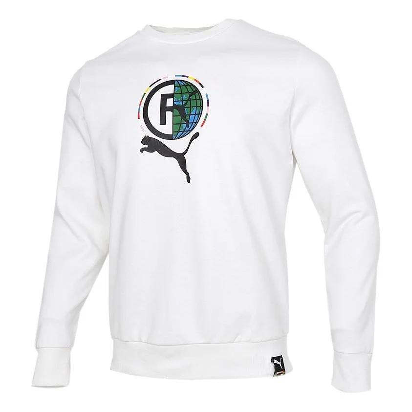 PUMA Game Graphic Crewneck Sweatshirt 'White Black Green' 531416-02 - 1