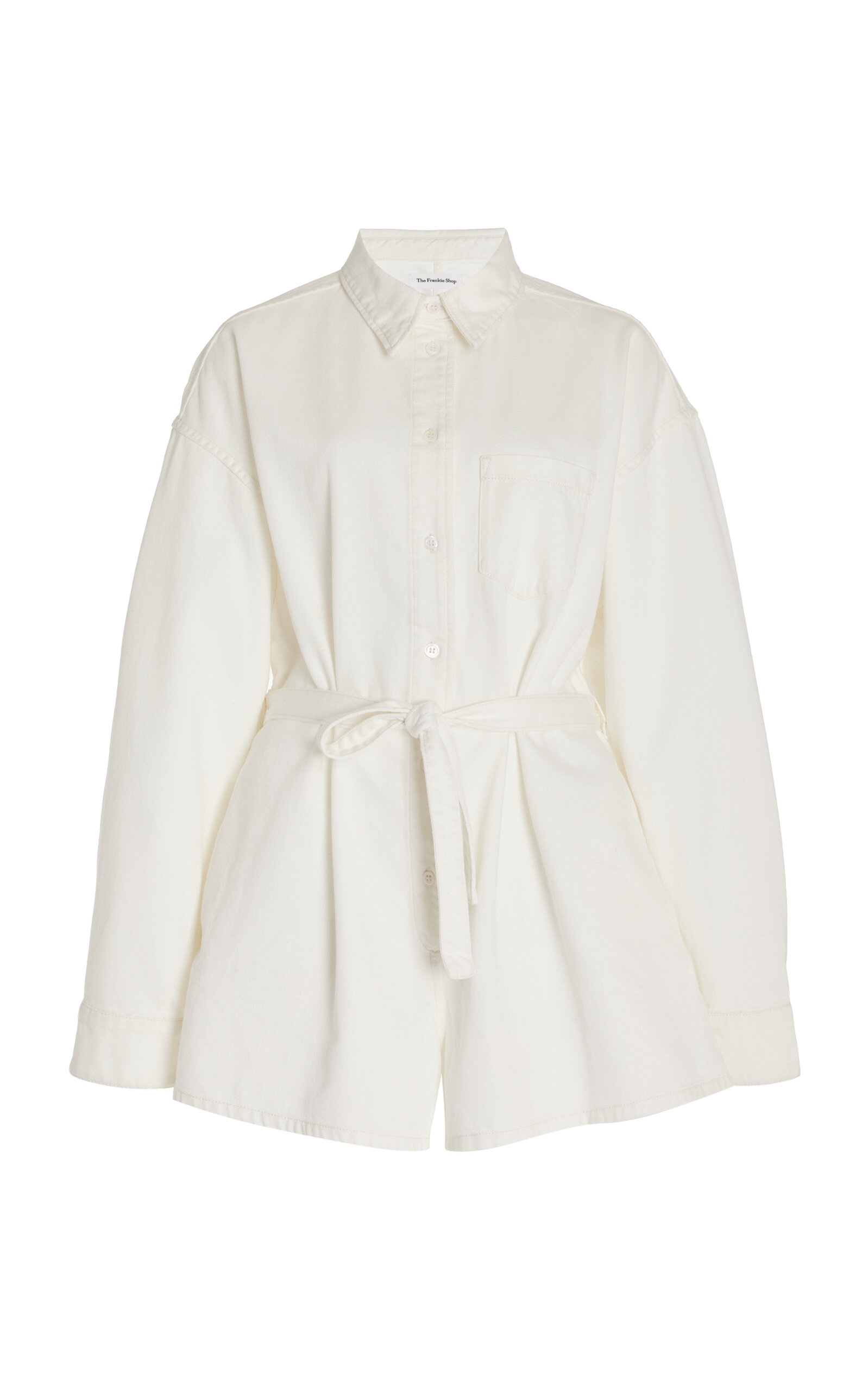 Wren Button-Down  Denim Playsuit white - 1