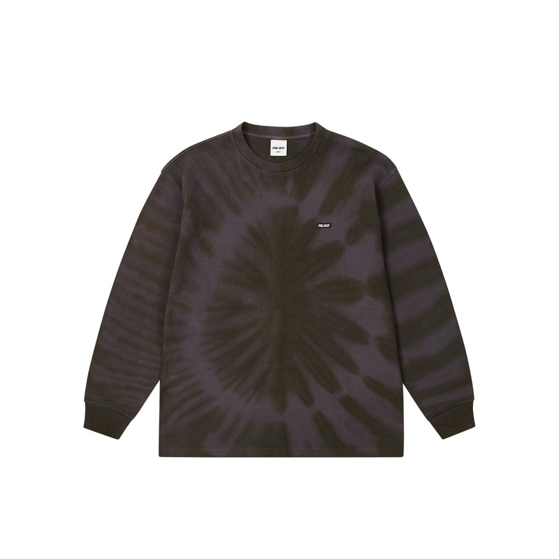 TIE-DYE WAFFLE LONGSLEEVE COAL GREY - 1