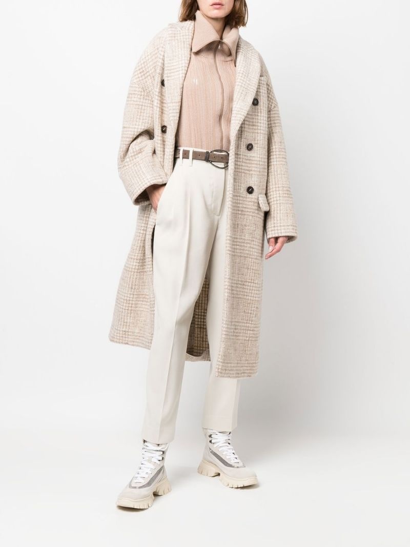 check double-breasted coat - 2