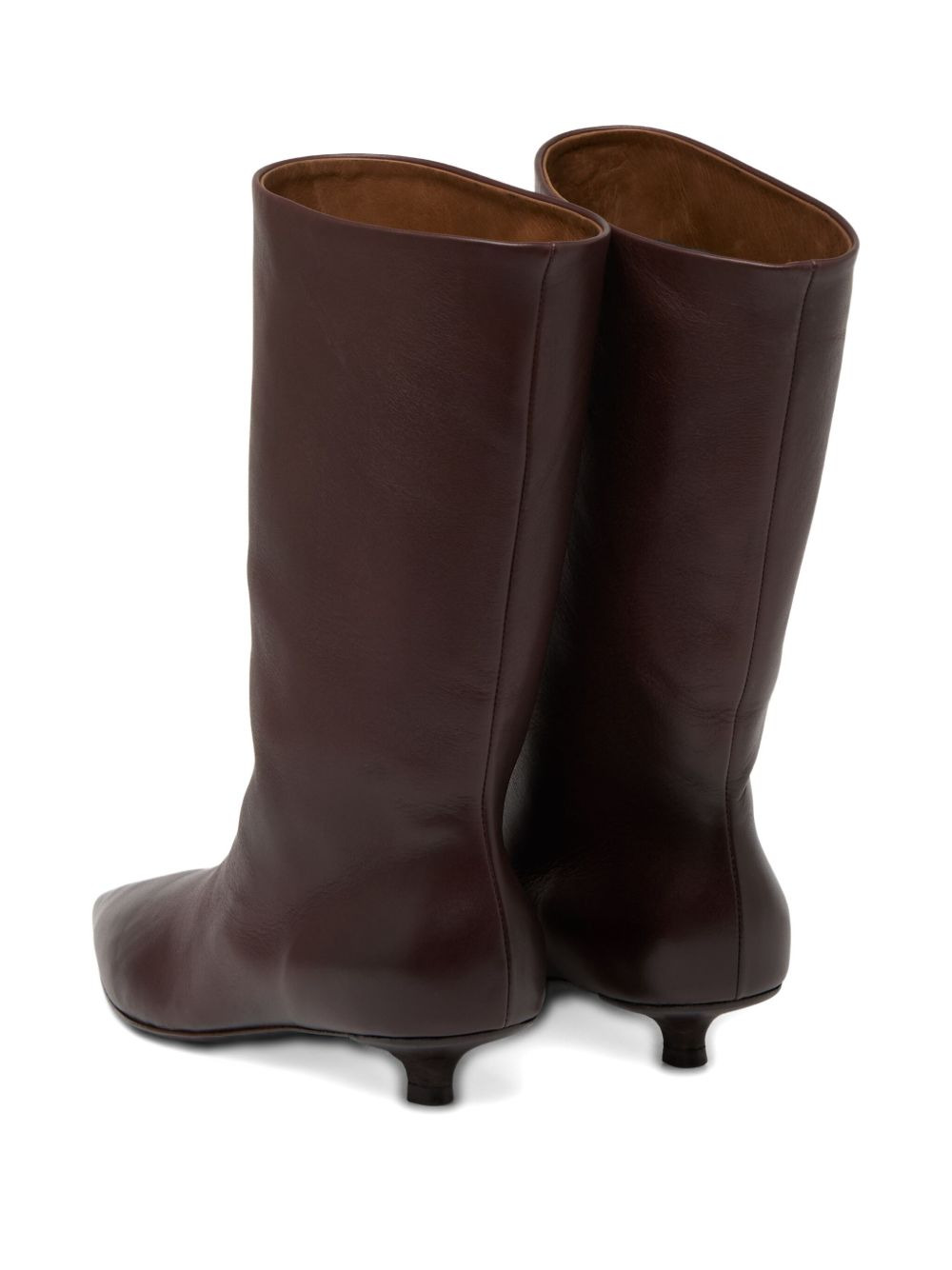 leather pointed-toe kitten-heel boots - 3