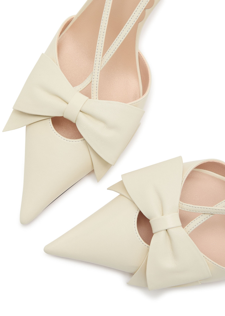 Valentino Bowbow Leather Slingback Pumps - 4