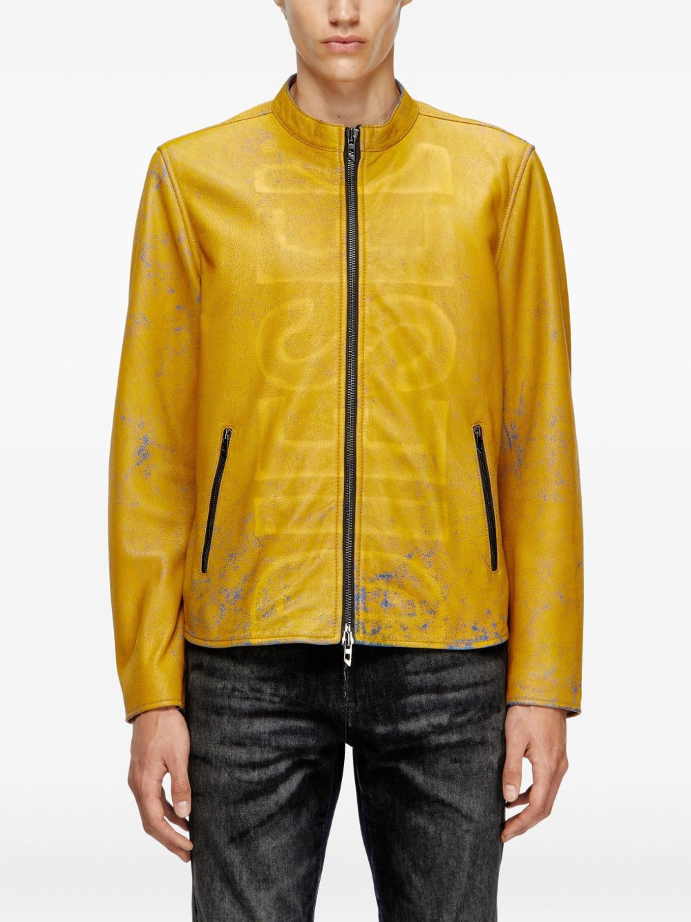 L-Evert-A leather zip-front jacket - 3