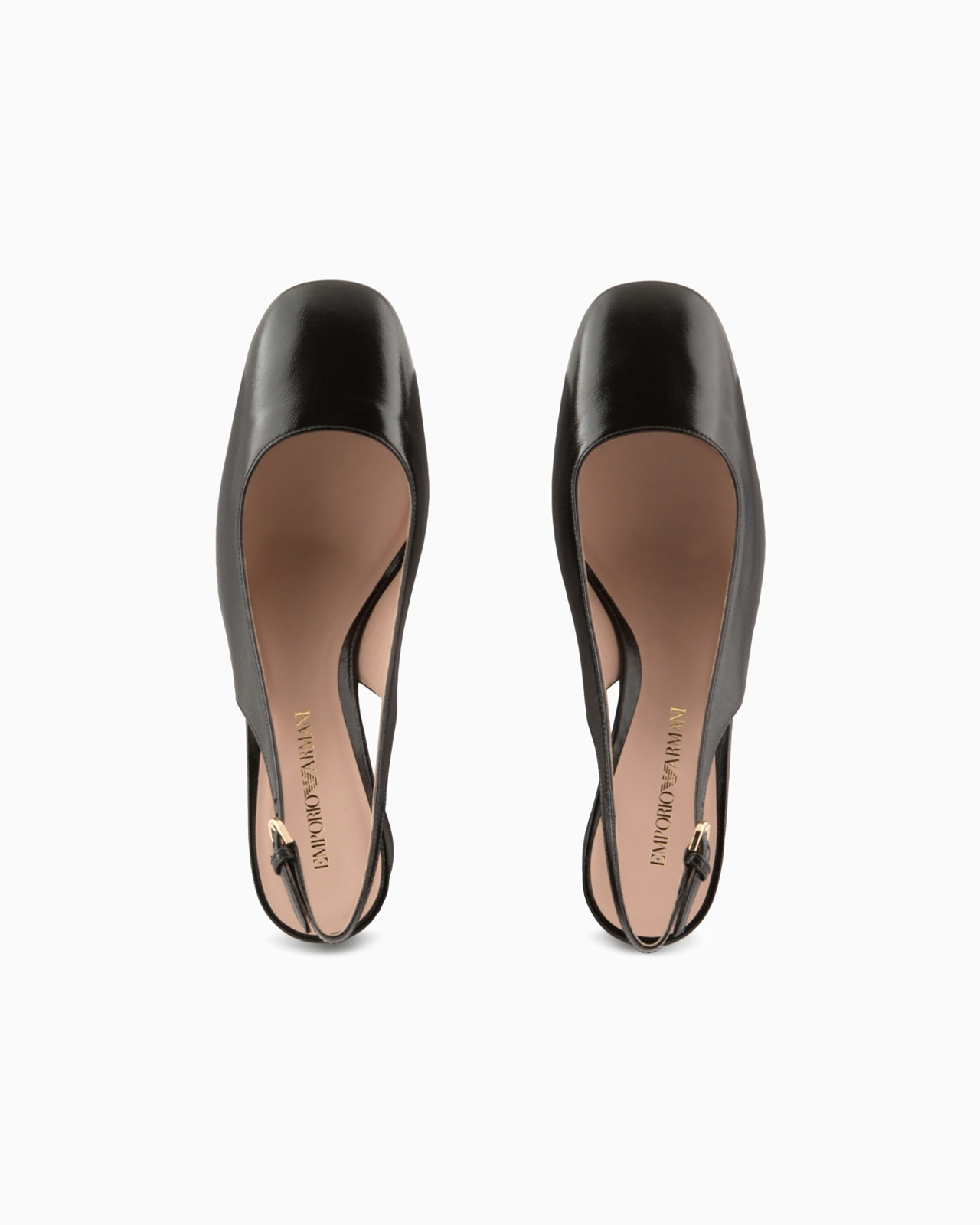 Patent leather slingback court shoes - 3