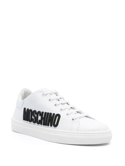 Moschino logo-embossed leather sneakers outlook