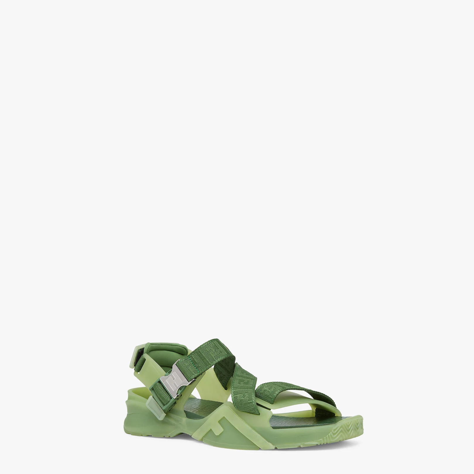 Green fabric sandals - 2