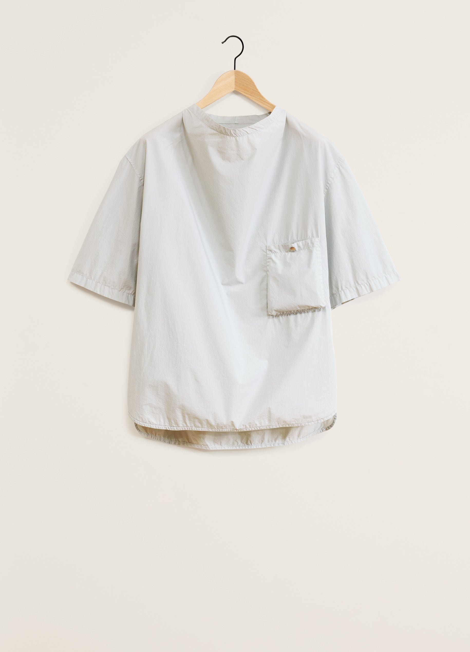 SHORT SLEEVE DRAPED SHIRT - 1