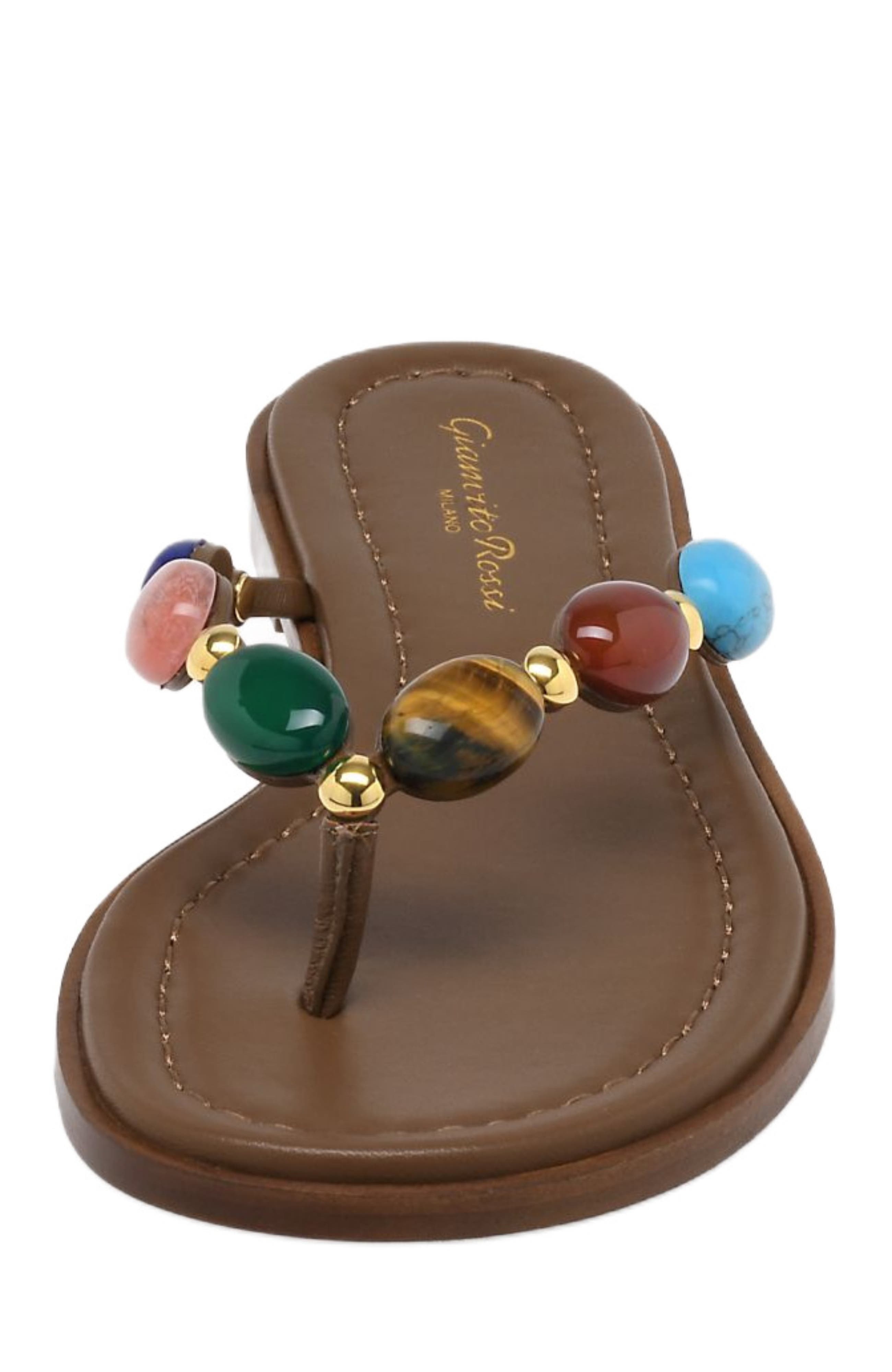 Gianvito Rossi Shanti Thong 05 Flats in Brown at Nordstrom - 4