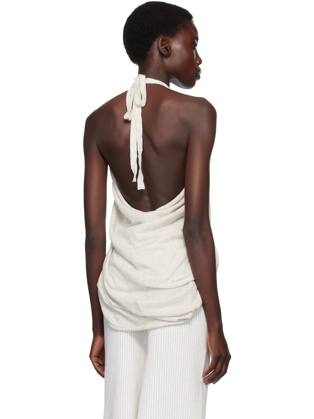 Gray Drape Halter Top - 3