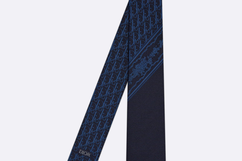 Dior Dior Oblique Tie with Toile de Jouy Motif and Stripes outlook