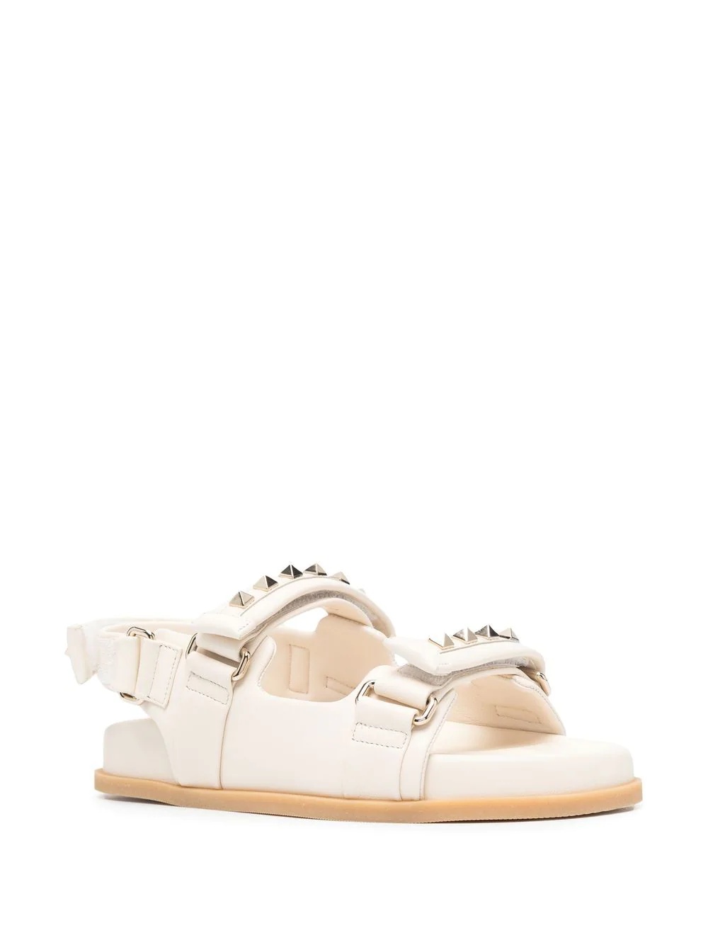 Rockstud leather touch-strap sandals - 2