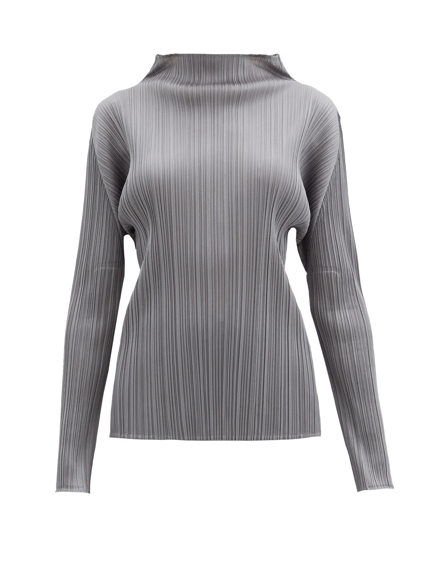 High-neck technical-pleated top - 1