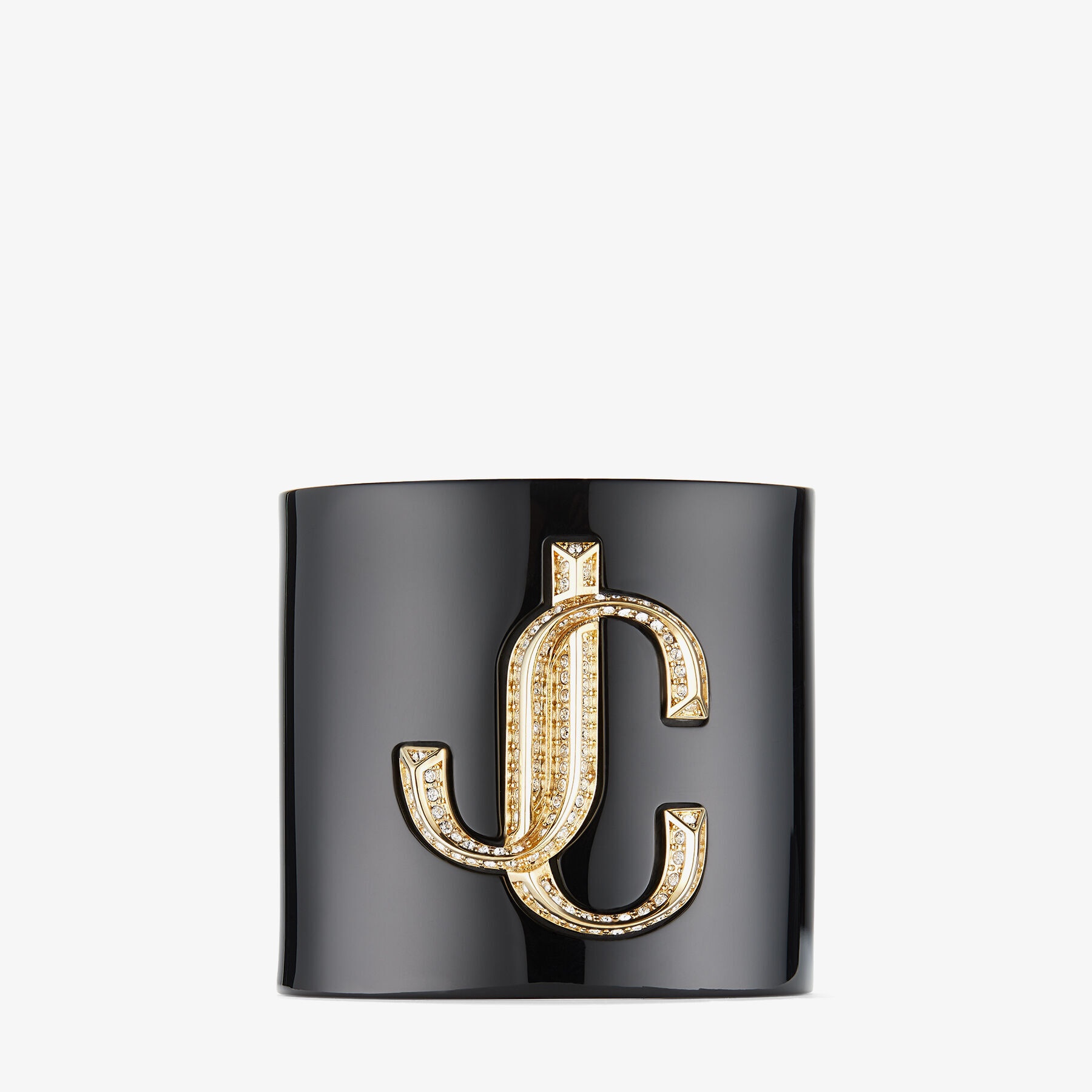 JC Cuff
Black Acrylic Cuff Bracelet with Crystal JC Emblem - 3
