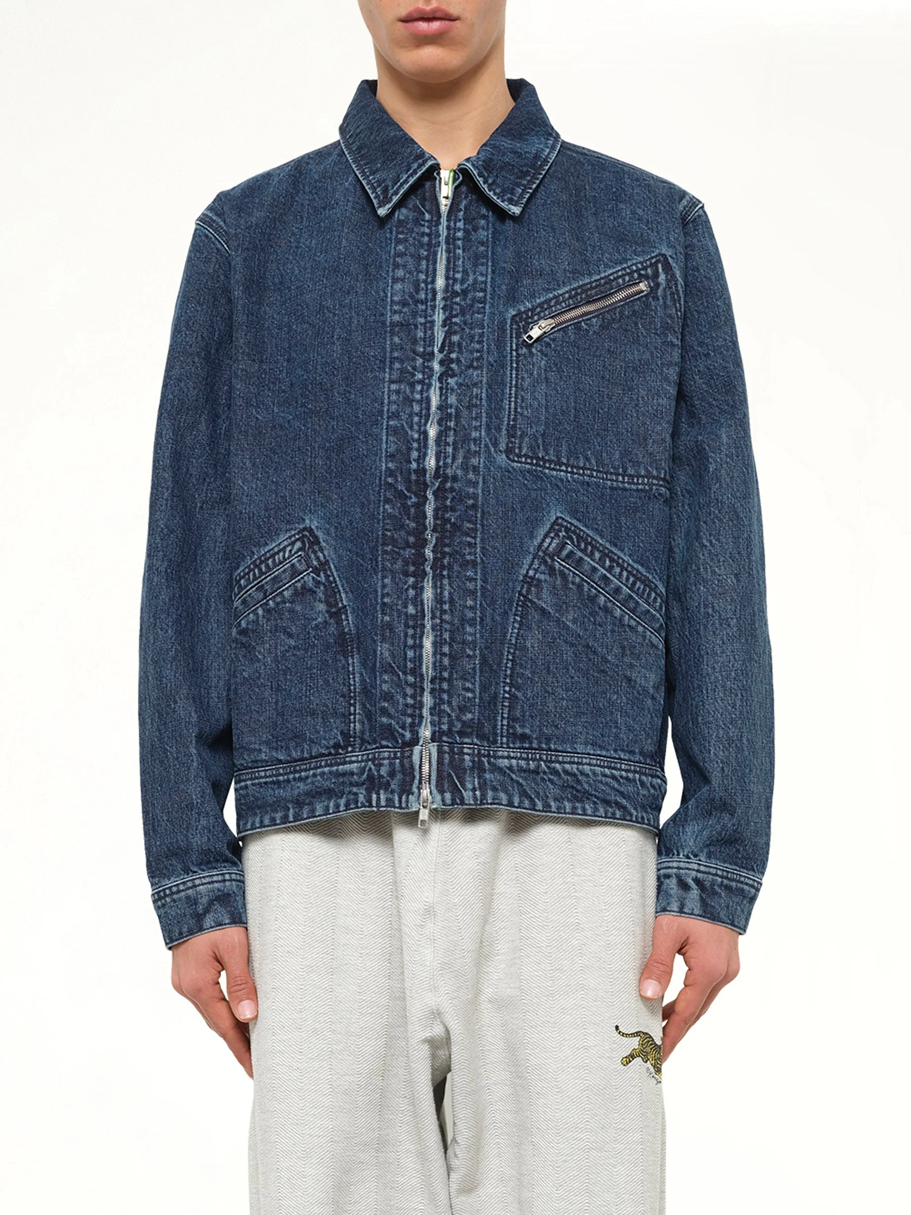 Kenzo Signature Utility Jacket in Medium Stone Blue - 1