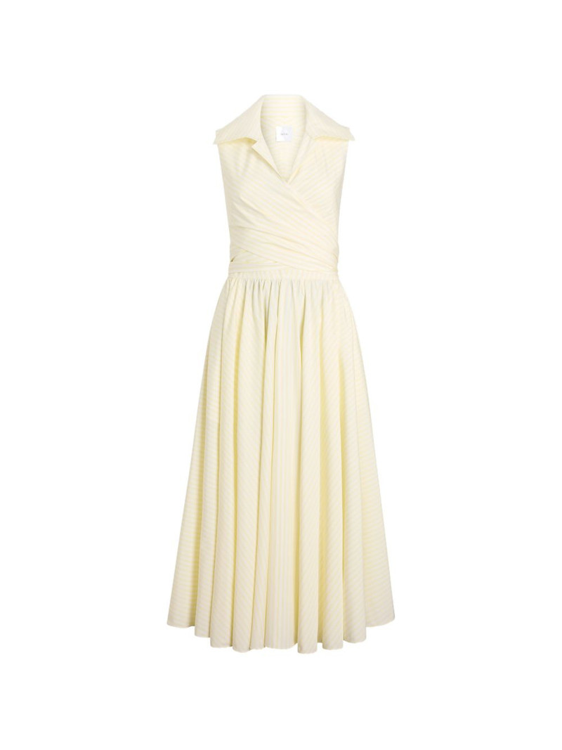 draped striped midi dress 1