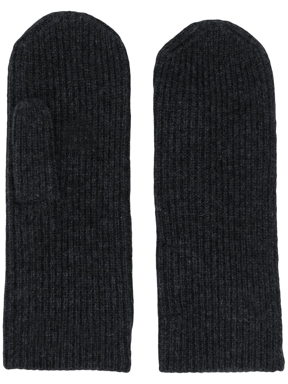 ribbed knitted mitts - 1