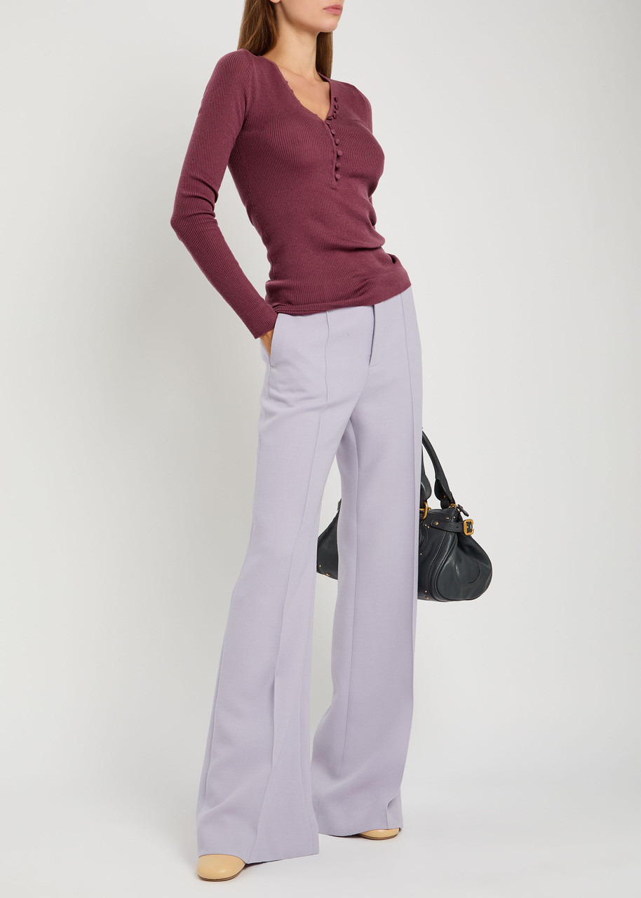 Chloe Ribbed-knit Wool top - 4