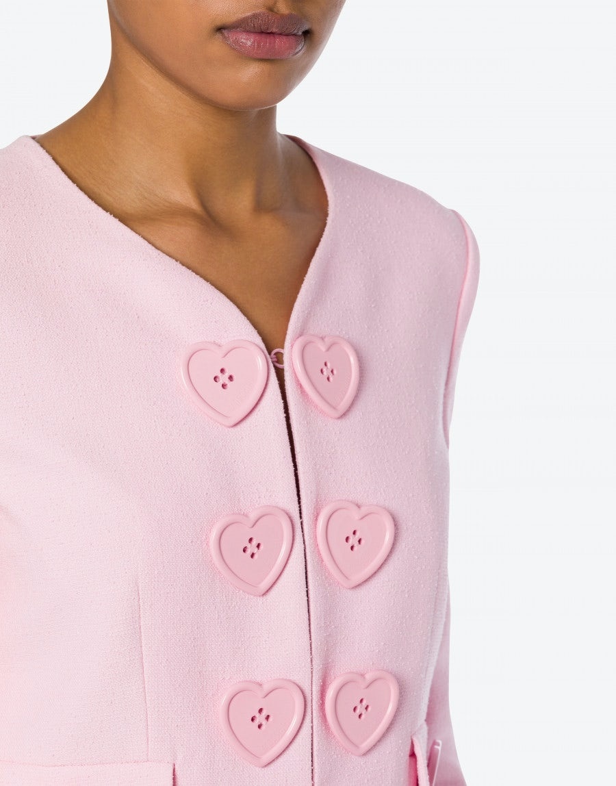 HEART BUTTONS BOUCLÉ JACKET - 4