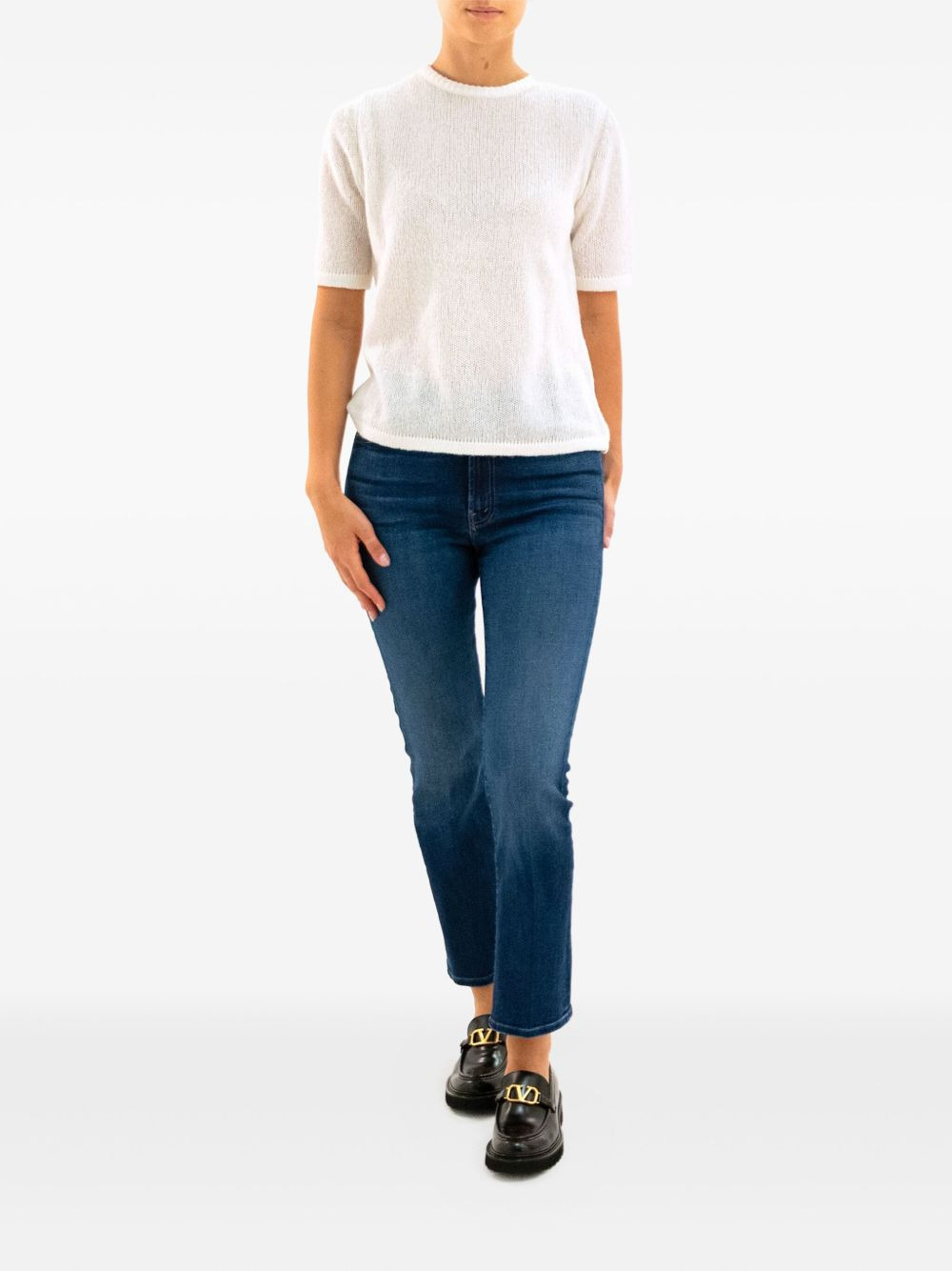 short-sleeve knitted top - 2