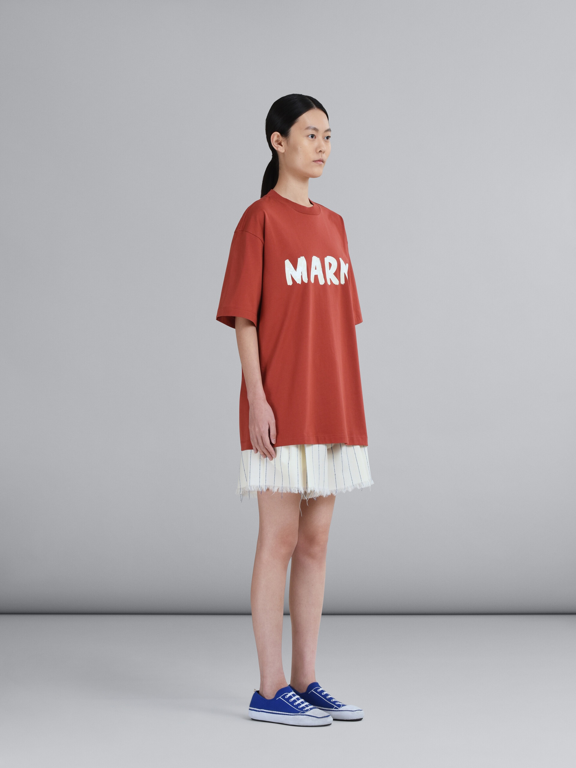 BROWN LOGO PRINT BIO JERSEY T-SHIRT - 5