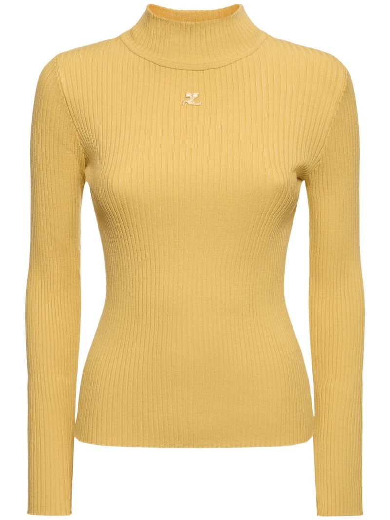 Re-edition knit viscose blend sweater - 1