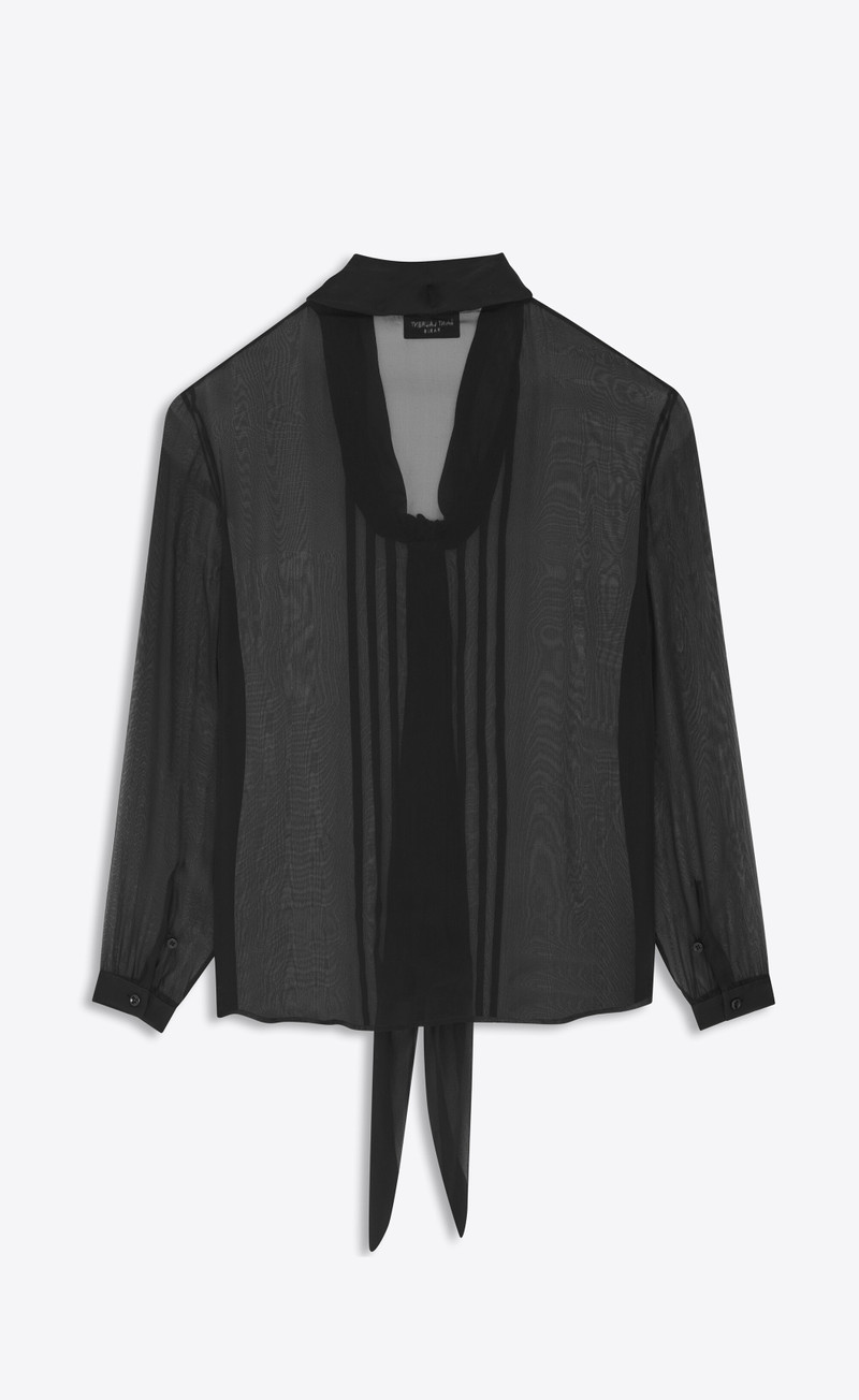 lavallière-neck shirt in silk muslin 4