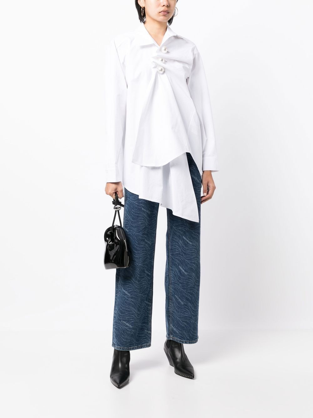 gathered asymmetric shirt - 2