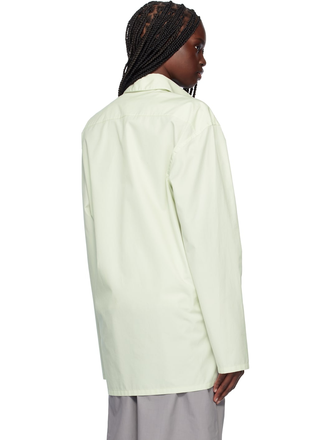 Green Popeline Cotton Shirt - 3
