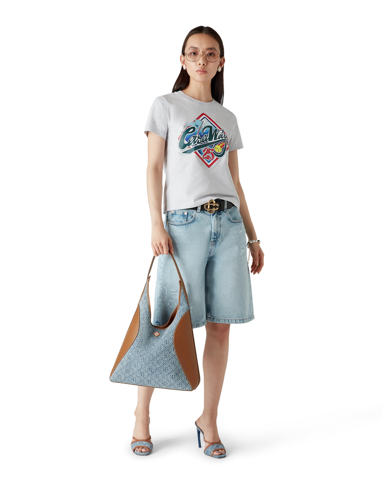 Monogram Denim Hobo Bag | Casablanca Paris - 3
