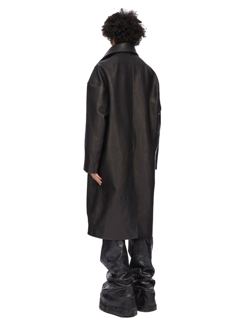 Dracucollar fold-neck zip-front leather coat 3