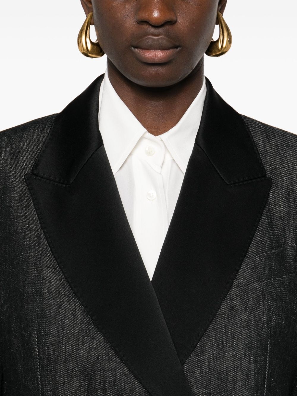 double-breasted denim blazer - 5