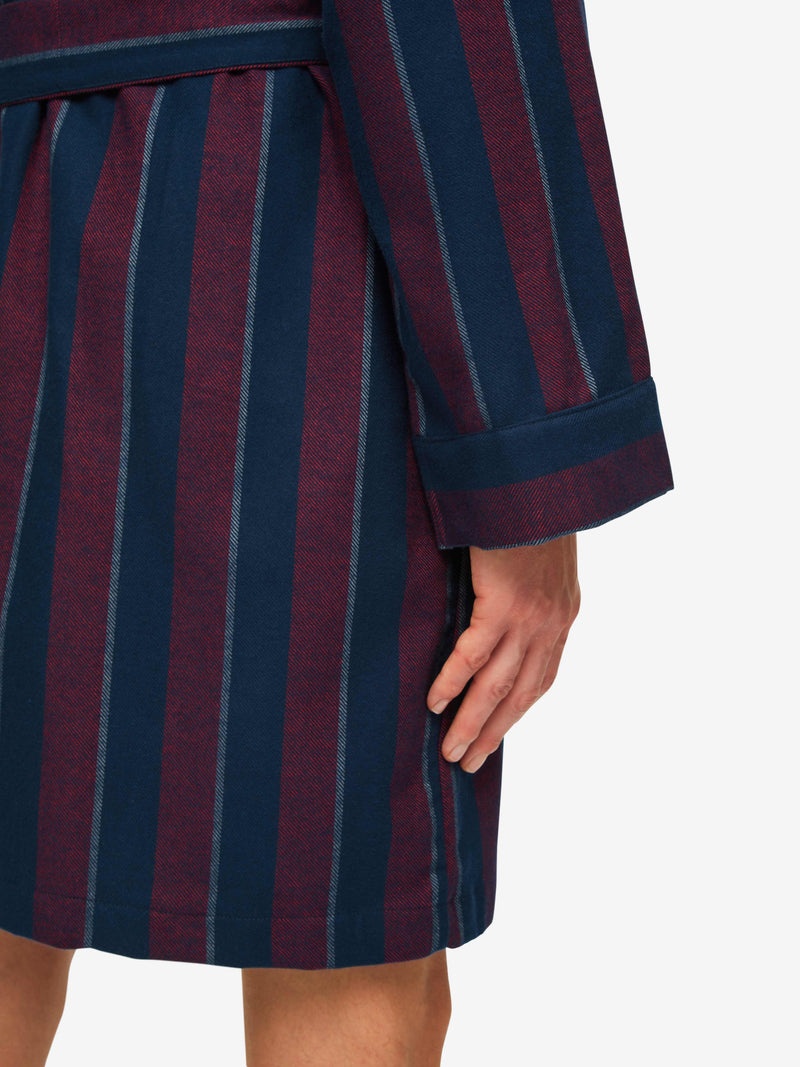 Men's Lounge Gown Kelburn 24 Brushed Cotton Navy - 7