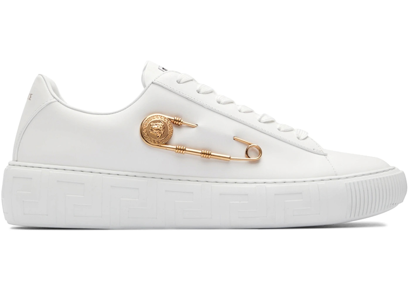 Versace Safety Pin Sneakers White Gold - 1