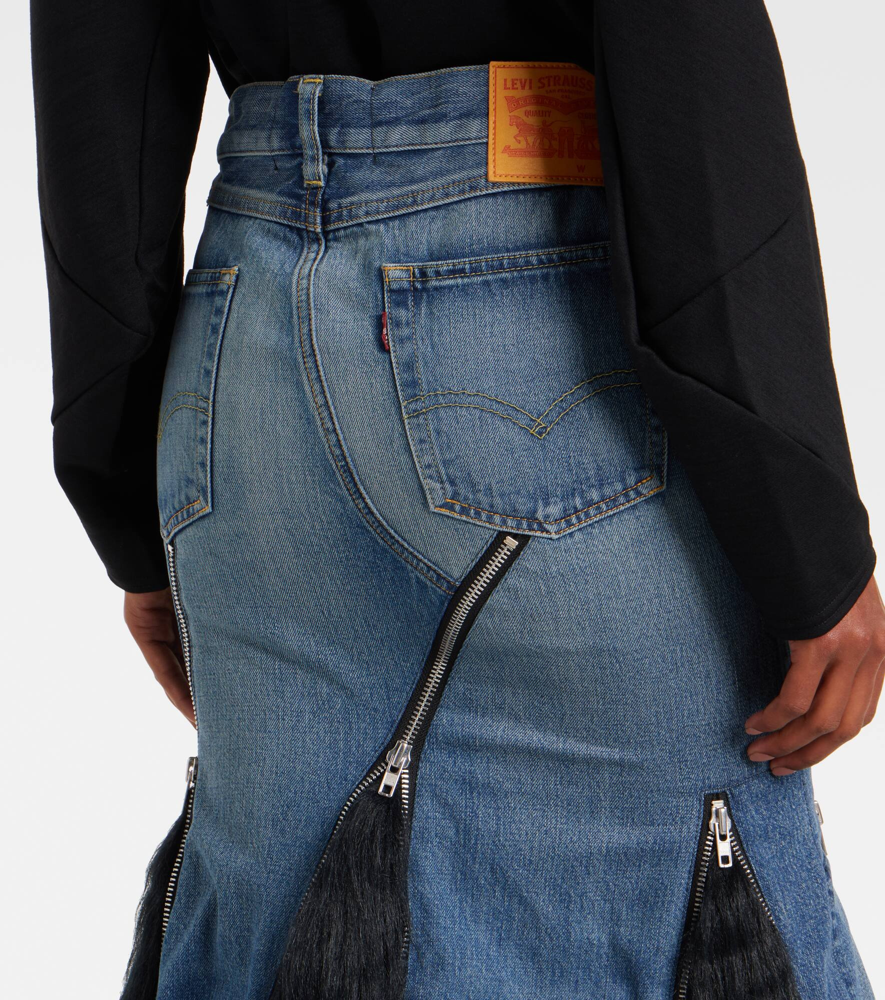 Low-rise denim maxi skirt - 6