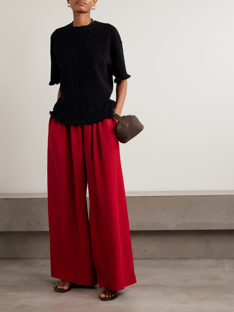 MARIA McMANUS Frayed Organic Cotton-bouclé T-shirt outlook