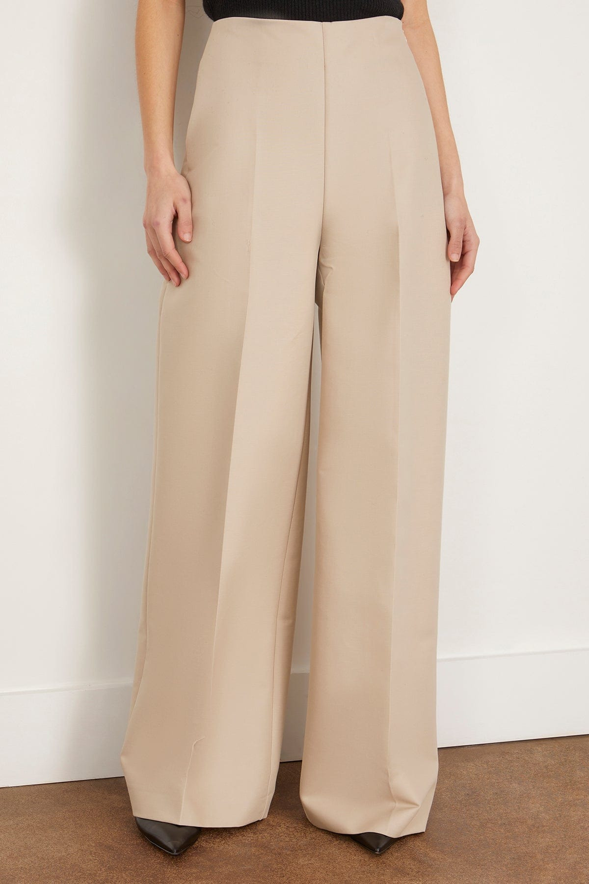 Palazzo Leg Shaped Trousers in Sand - 3