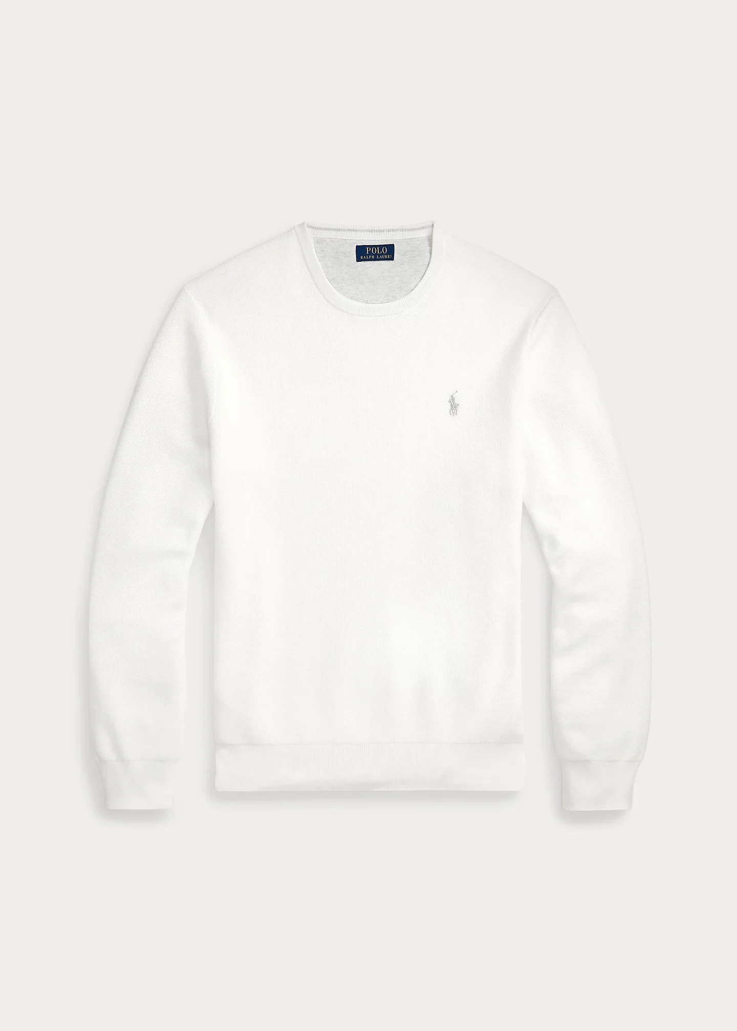 Mesh-Knit Cotton Crewneck Sweater - 1
