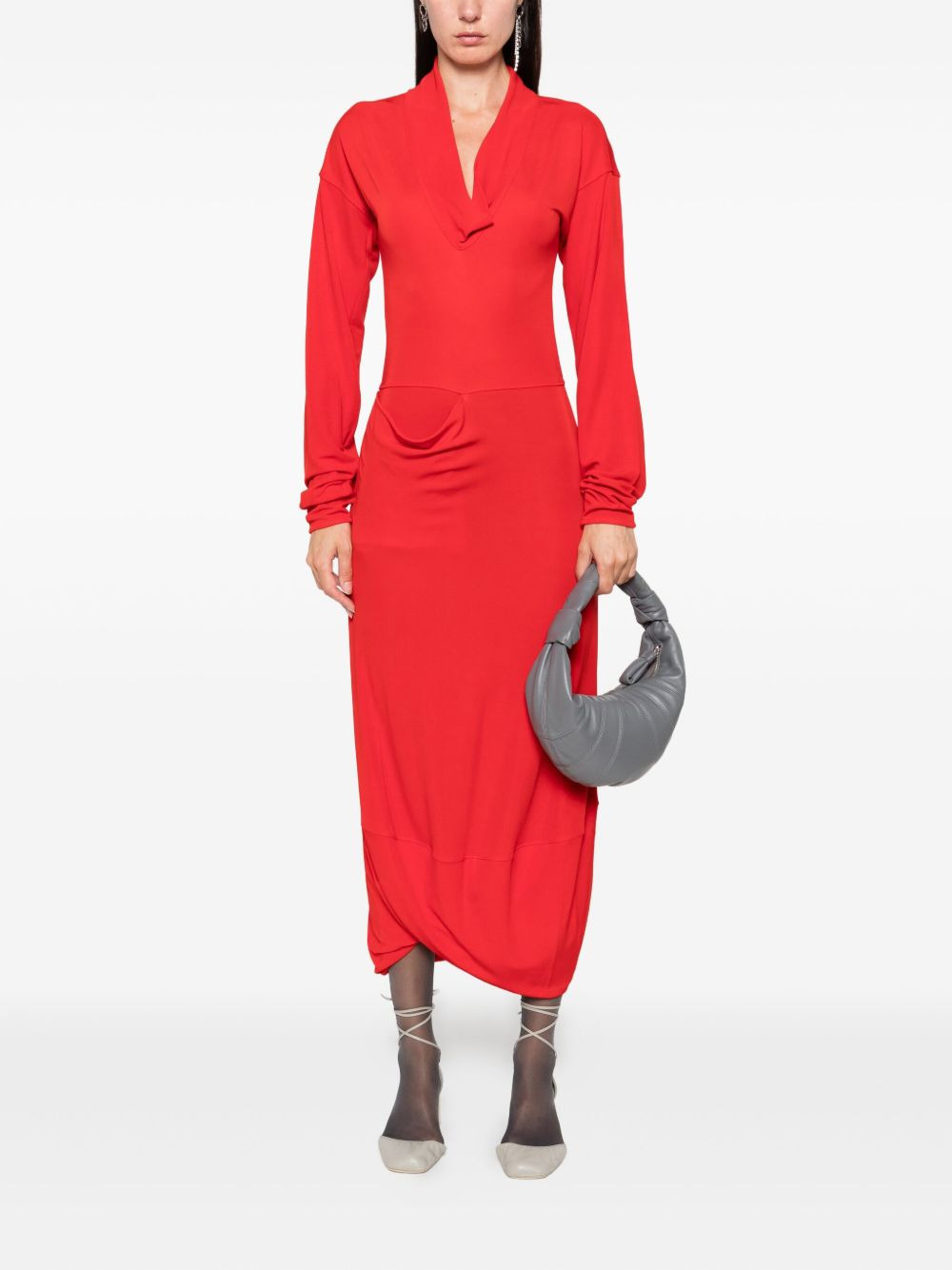 cowl-neck pocket dress - 2