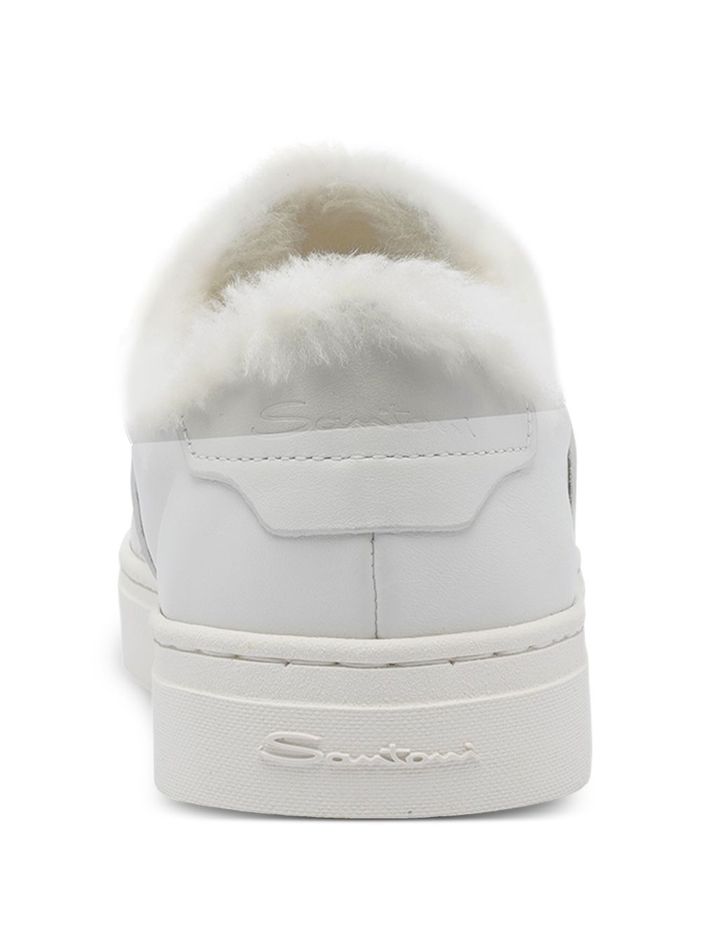 faux-fur leather sneakers - 4