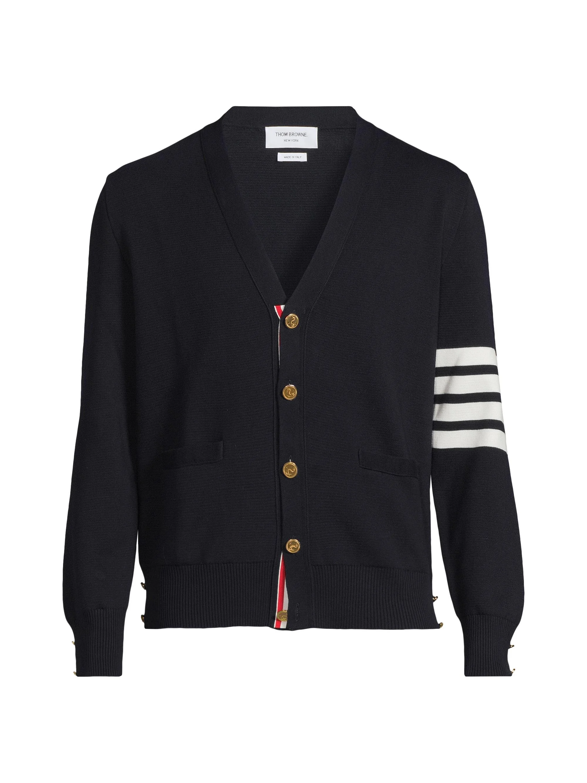 Men's Milano 4-Bar Cotton Cardigan - Navy - 1