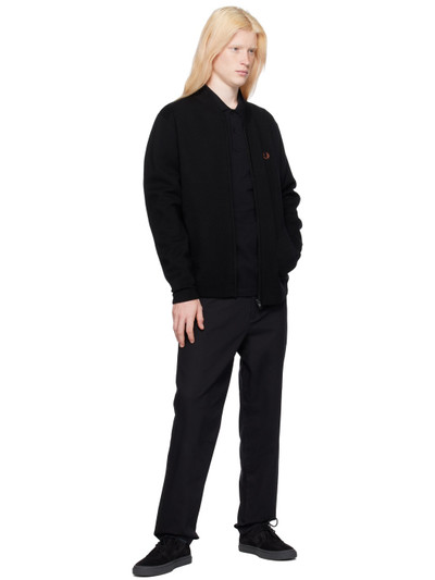 Fred Perry Black Embroidered Cardigan outlook