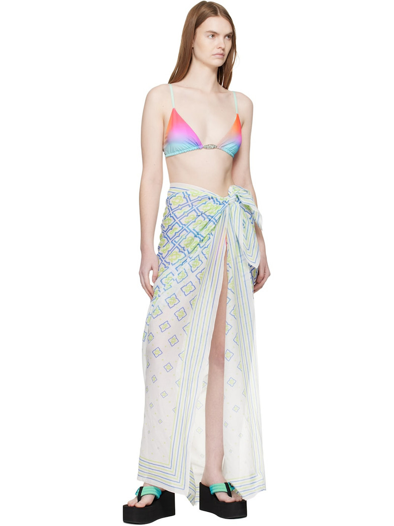 CASABLANCA White Degrade Monogram Pareo Cover-up Skirt outlook