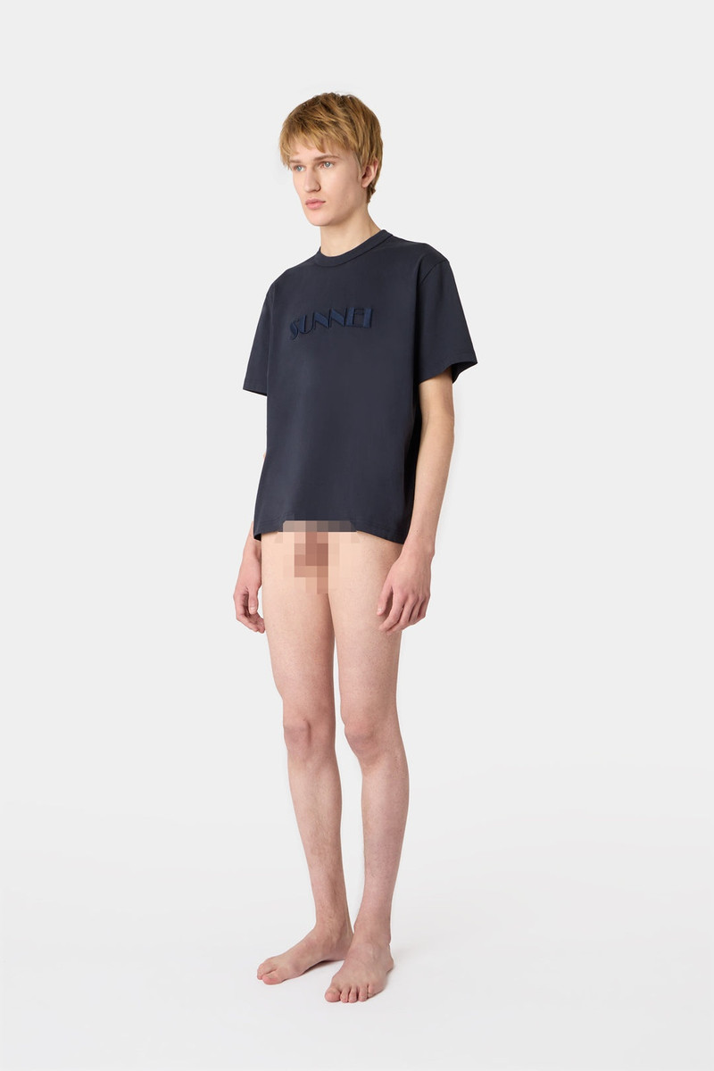 EMBROIDERED BIG LOGO T-SHIRT / blue SUNNEI 4