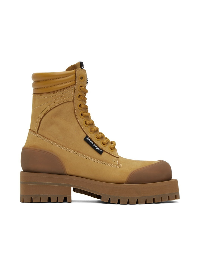 Tan Paneled Ankle Boots 1