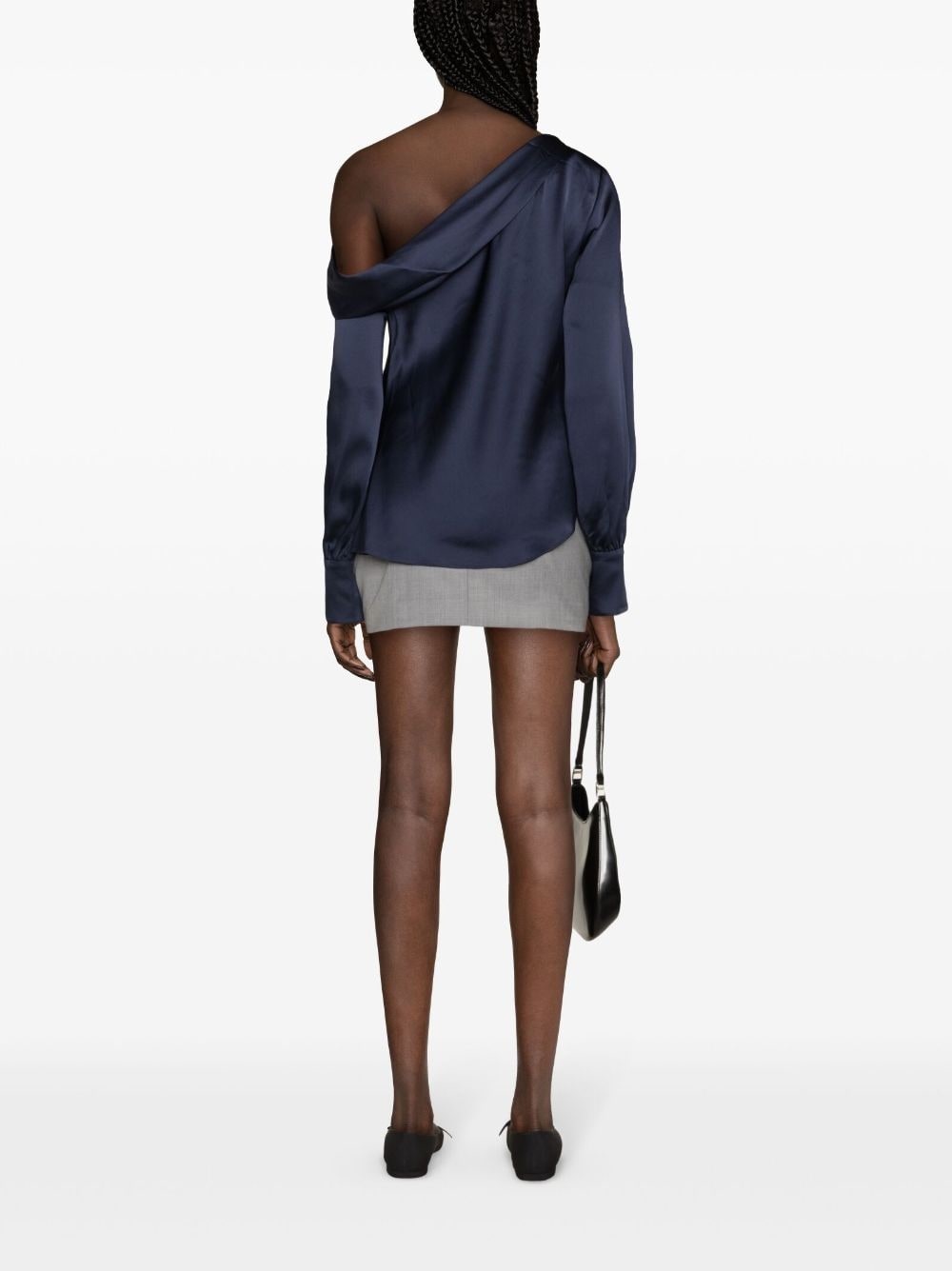 Alice asymmetric draped-shoulder blouse - 4