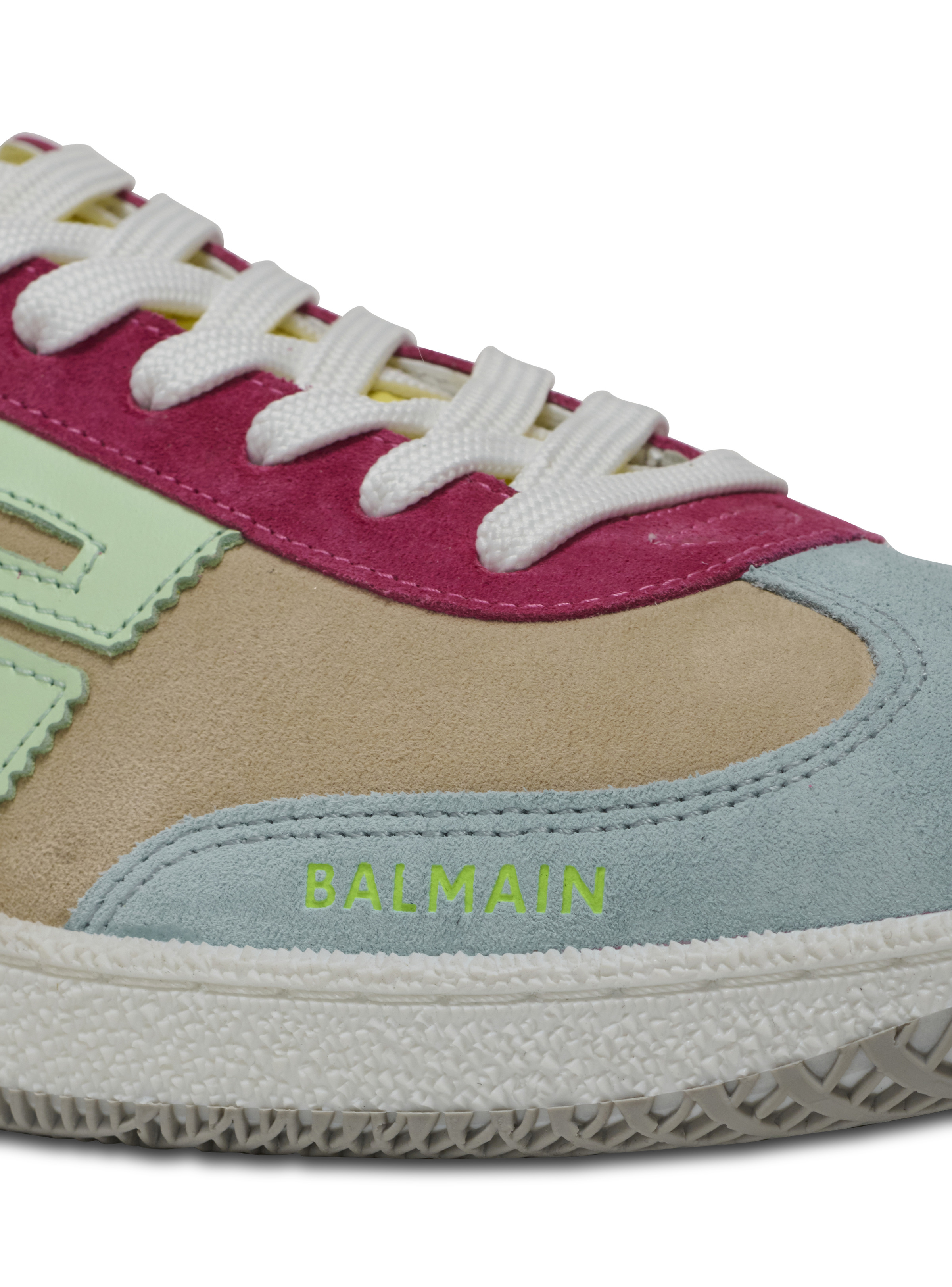 Balmain Swan trainers in calfskin and suede - 6