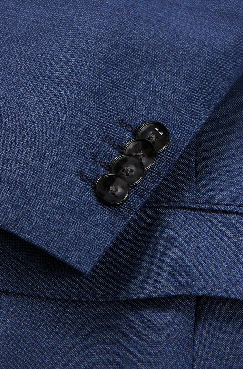 REGULAR-FIT THREE-PIECE SUIT IN MELANGE VIRGIN WOOL 10