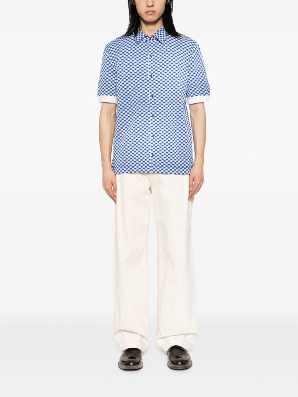 Lapis dot cashmere shirt - 2