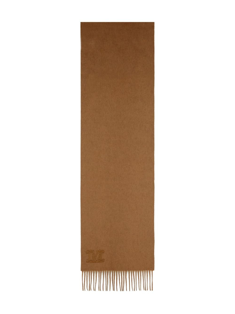 embroidered-monogram fringe scarf - 2